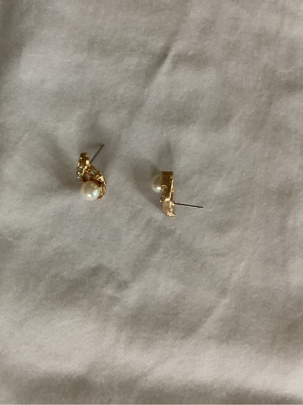 Gold & Pearl Twist Stud Earrings - Women Jewelry